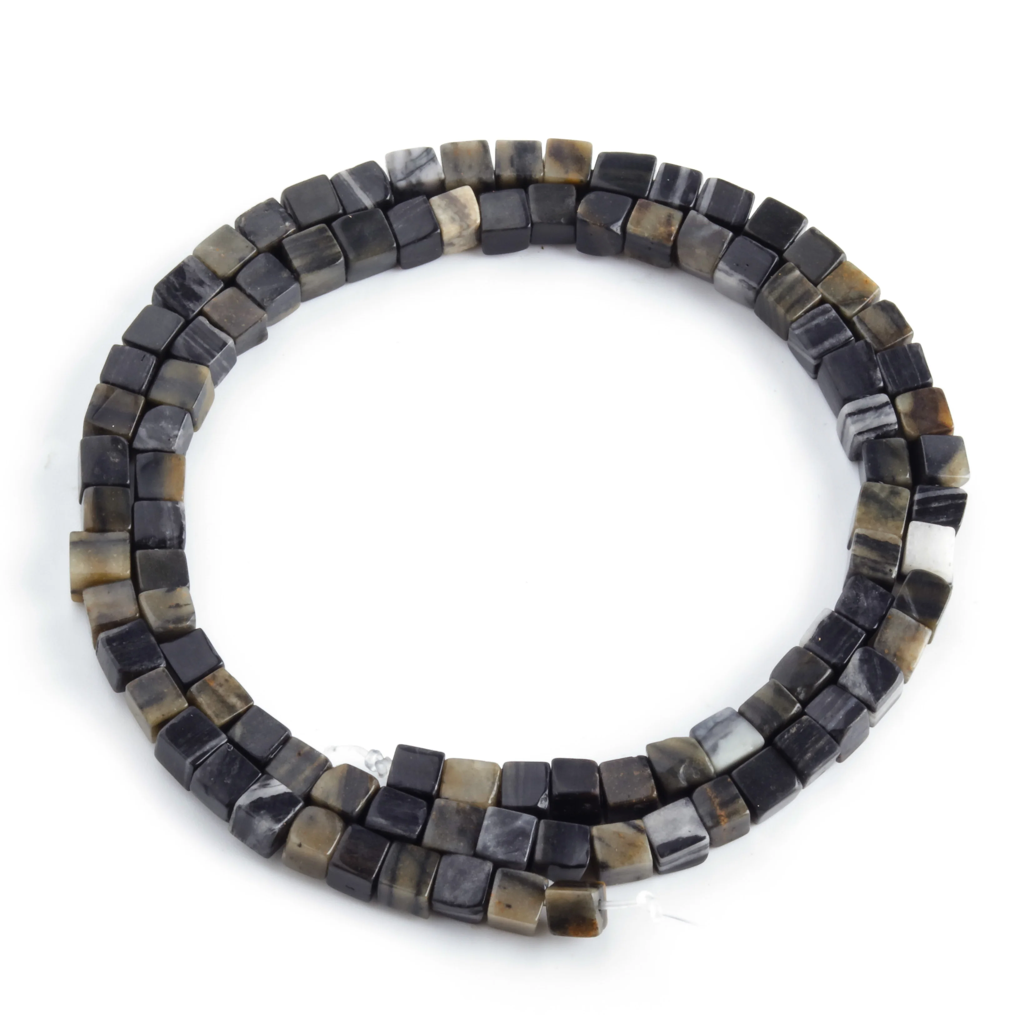 Оптовая продажа Натуральный камень 4 мм &quotЗебра&quot куб шарик свободно