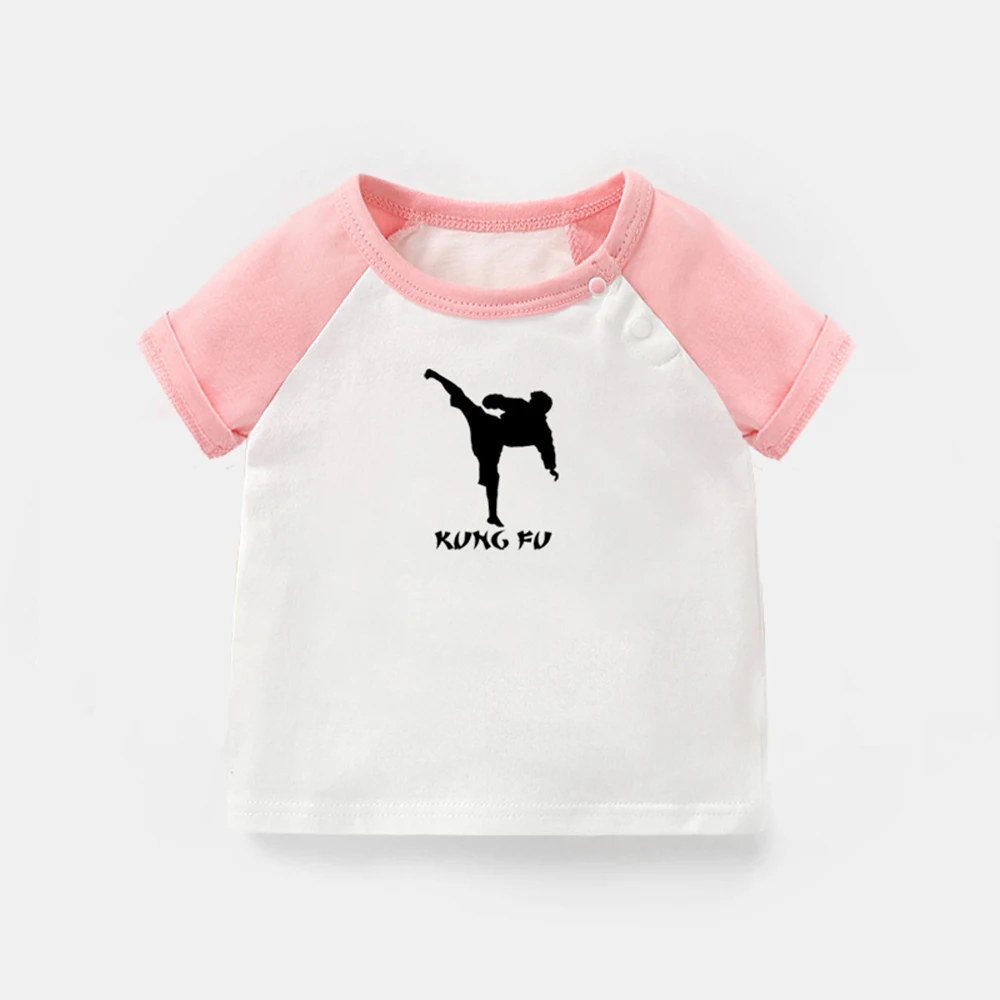 

Китайский кунг-фу для плавания с аквалангом клипарт дизайн для новорожденных Футболки для малышей графика реглан цветные футболки с коротк...