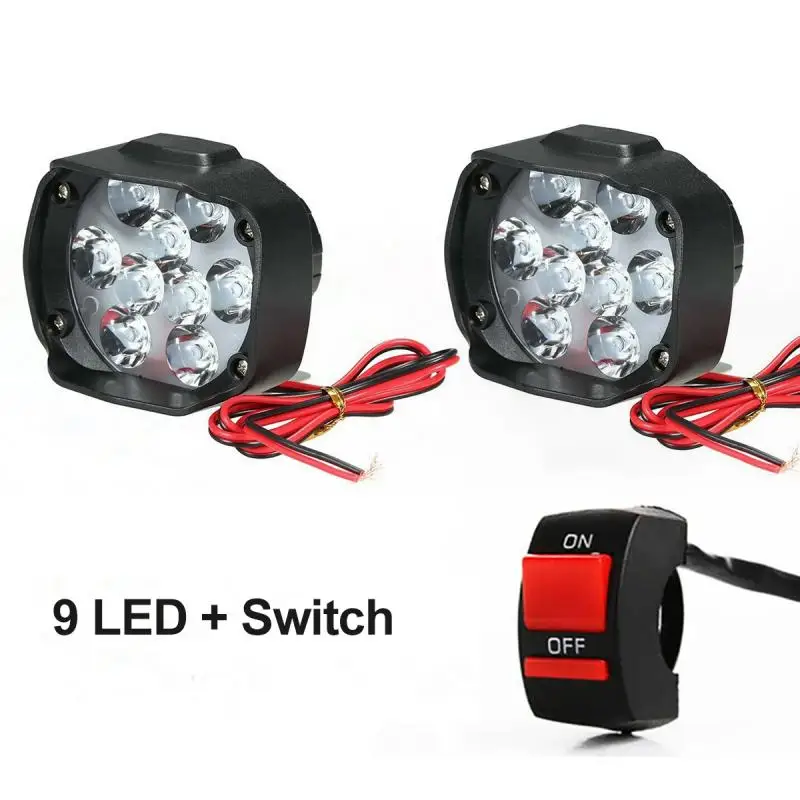 

Led Work Light 15W 1500LM Moto Motorcycles 9 Led Headlight Lamp Scooters Fog Light Working Spotlight White DC 9V-85V/12V