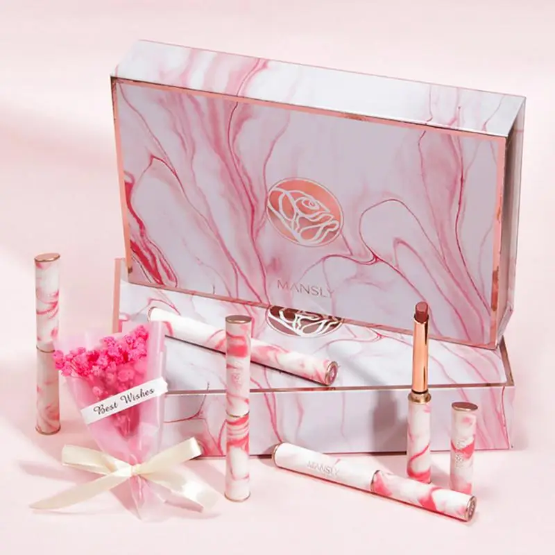 

NEW 5Pcs Small Thin Tube Lipstick Velvet Matte Not Easy To Fade Moisturizing Long-lasting Makeup Cosmetics