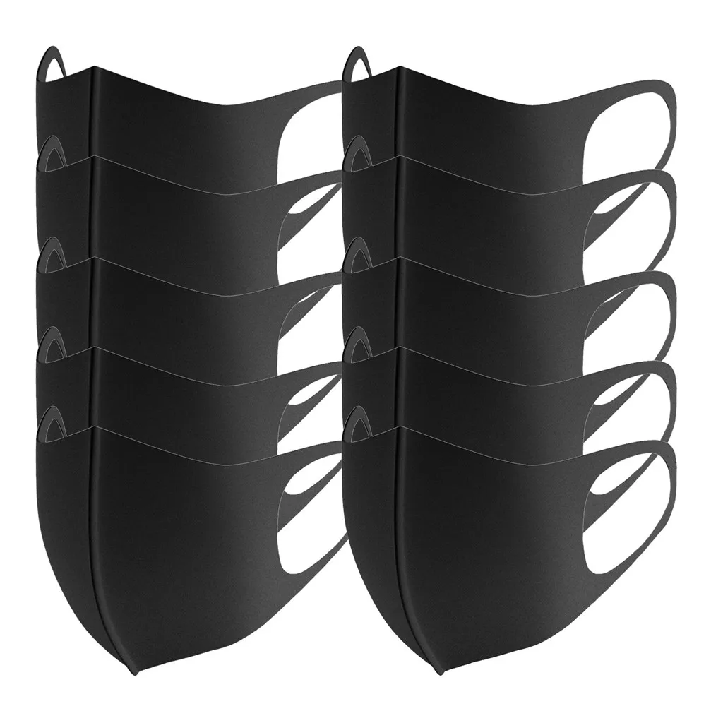 

10PC Adult Masks Carbon Fiber Face Mask Fashion Black Unisex Reusable MouthCover Outdoor Dustproof Masque Breathable Mascarillas