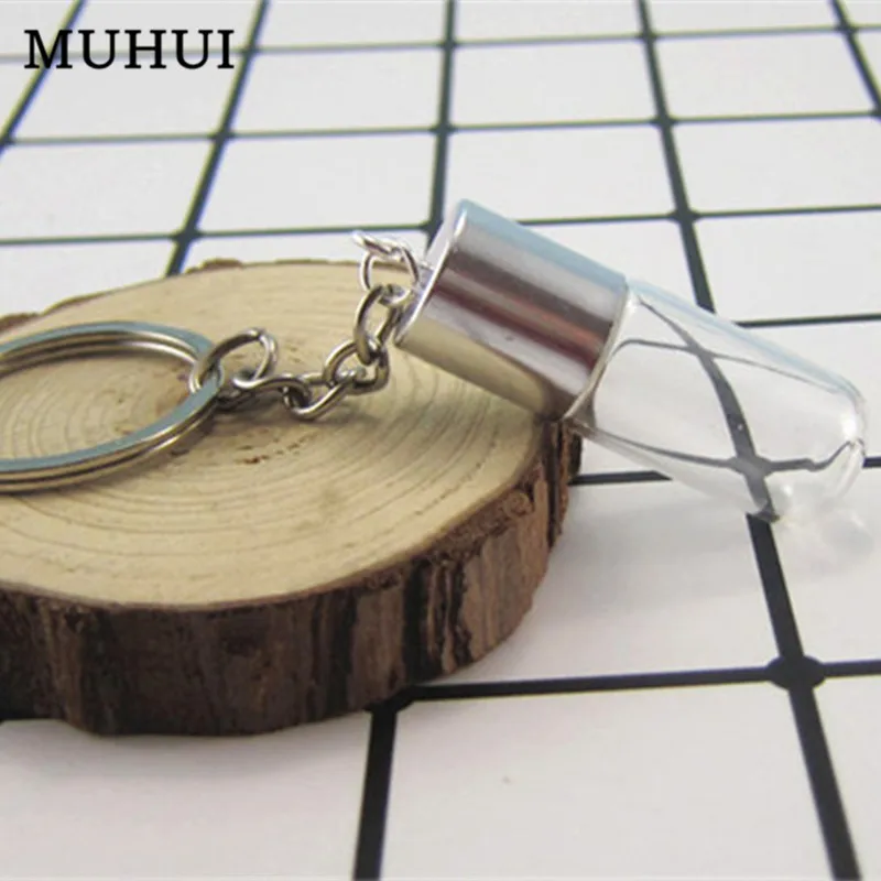 

3ML 4.5CM Glass Bottle Pendant Keychain Perfume, essential oil Keep Small Bottle Key Chain 19192