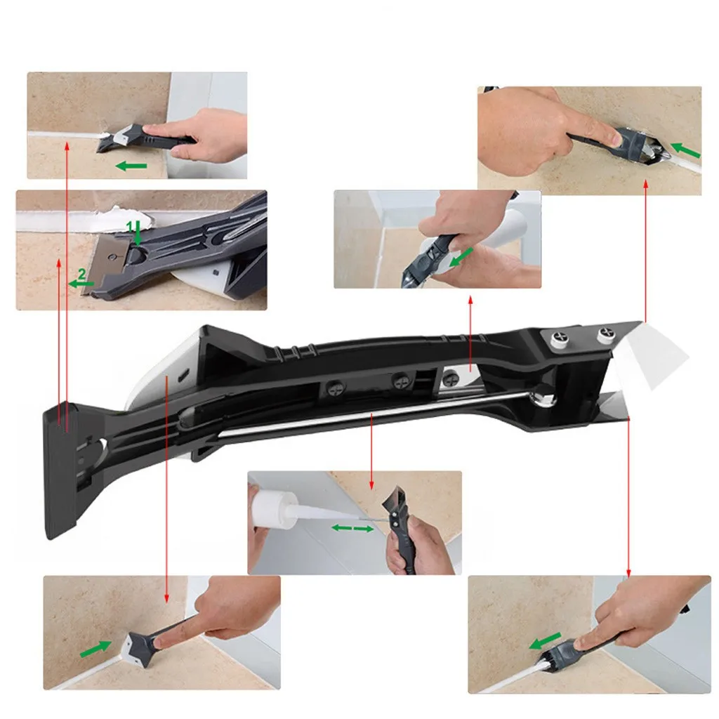 

5in1 Professional Caulk Away Remover Window Door Silicone Glass Cement Scraper Tool Caulk Remove Householdr Glue Scraper Tool