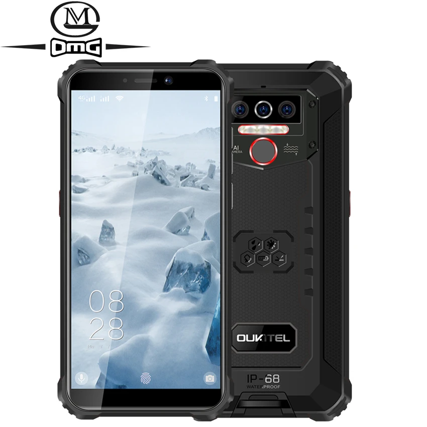 

OUKITEL WP5 8000mAh IP68 shockproof Rugged Smartphone Android 9.0 Triple Camera Face/Fingerprint ID 5.5" 4GB 32GB Mobile Phone