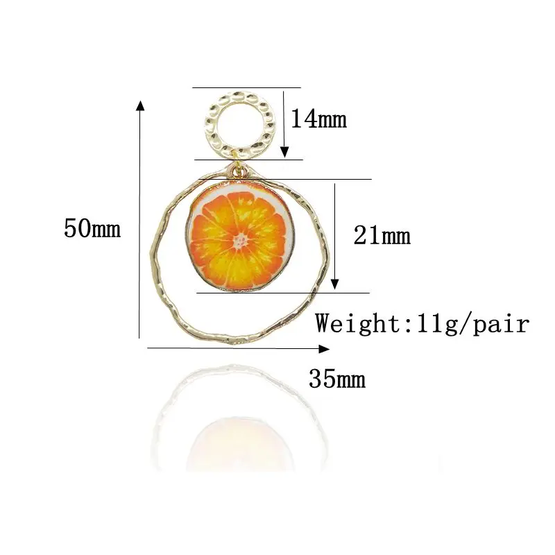 2019 Новая мода 50 мм цинковый сплав золотые подвески в виде фруктов этнические