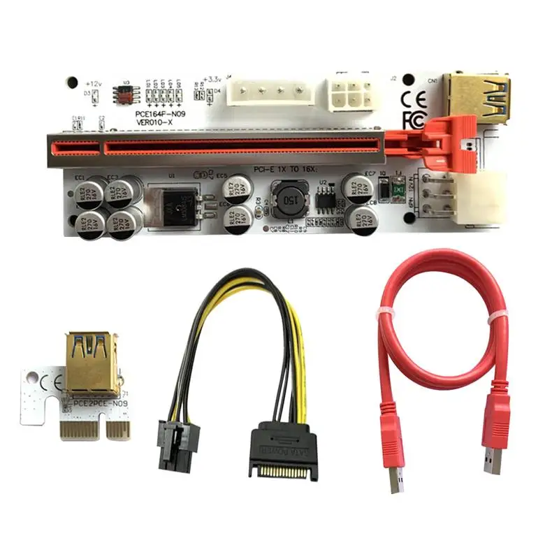 Плата расширения PCI-E 1x до 16x экспандер карта видеокарта 8 плата конденсатора для