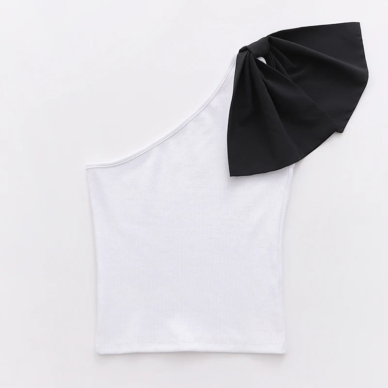 Женские Асимметричные футболки с одним плечом Harada элегантные топы без рукавов