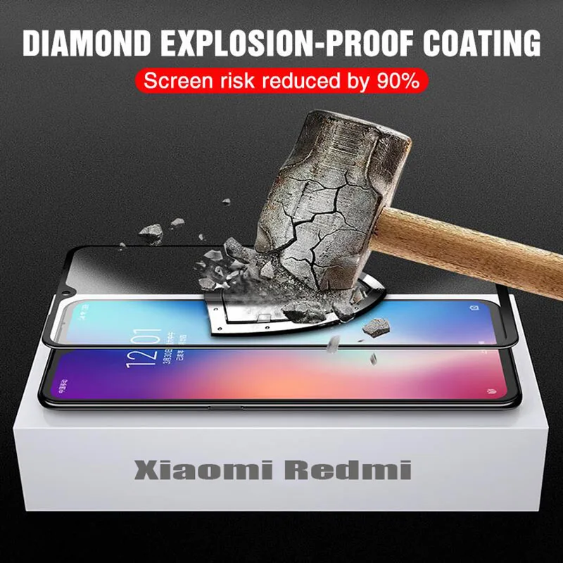 Полное покрытие из закаленного стекла для Xiaomi Redmi note 8 pro Note 7 защитная пленка