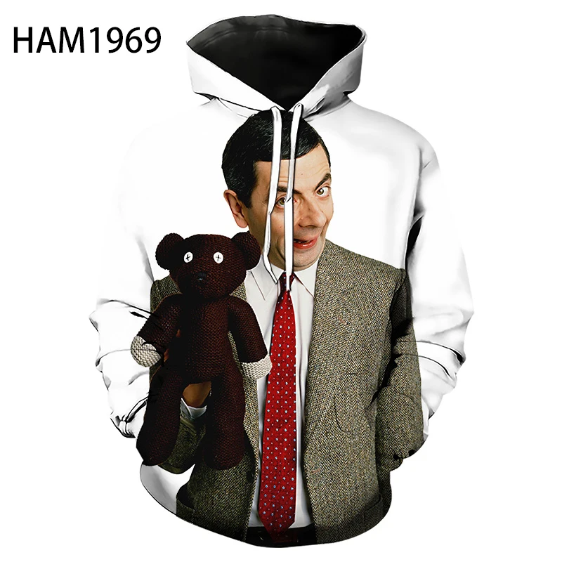 Новинка Классическая Толстовка Rowan Atkinson с забавным 3D принтом свитшот для мужчин и