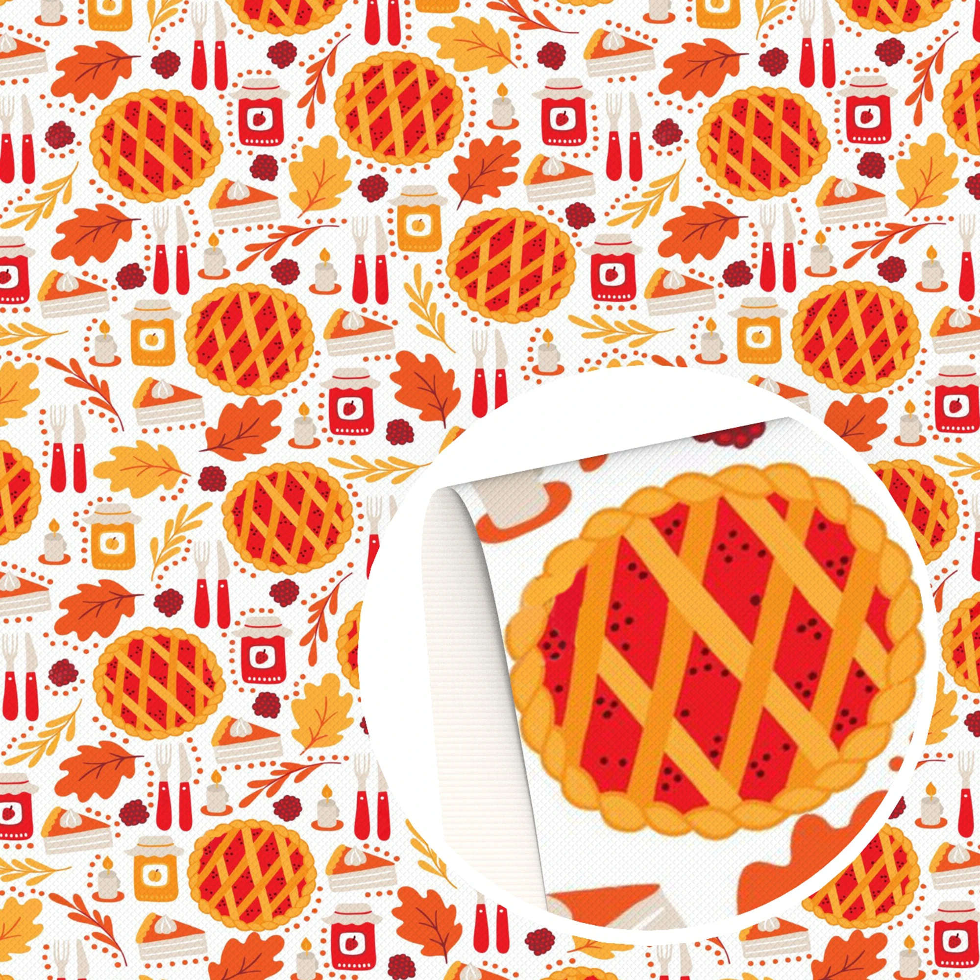 Ткань из полиэстера хлопка тыквы кленового листа меда с принтом ткань для шитья