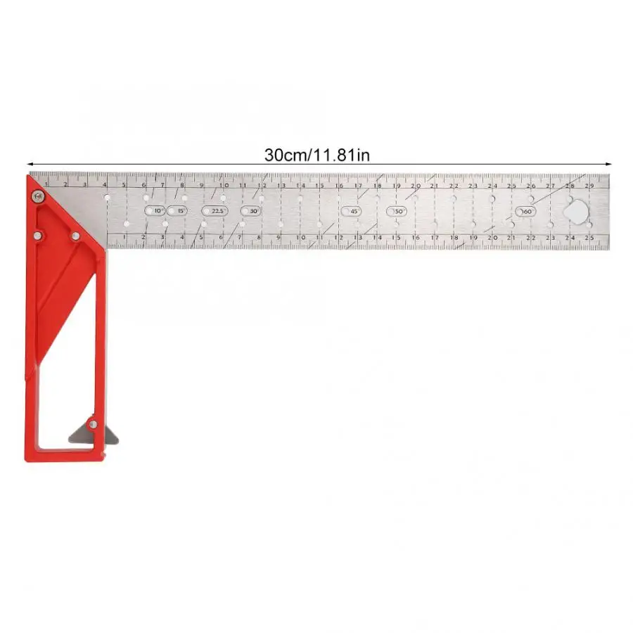 

Esquadro 30cm Stainless Steel Right Angle Ruler 45/90 Degree Woodworking Try Square for Multiple Purposes Ferramentas Para