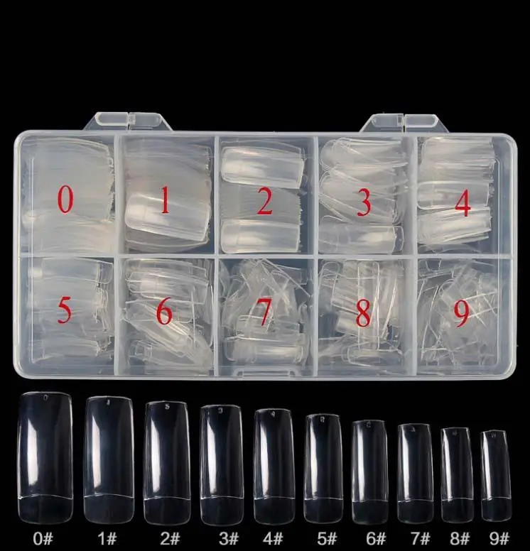 500 шт./компл. накладные ногти для французского маникюра искусственные половинный