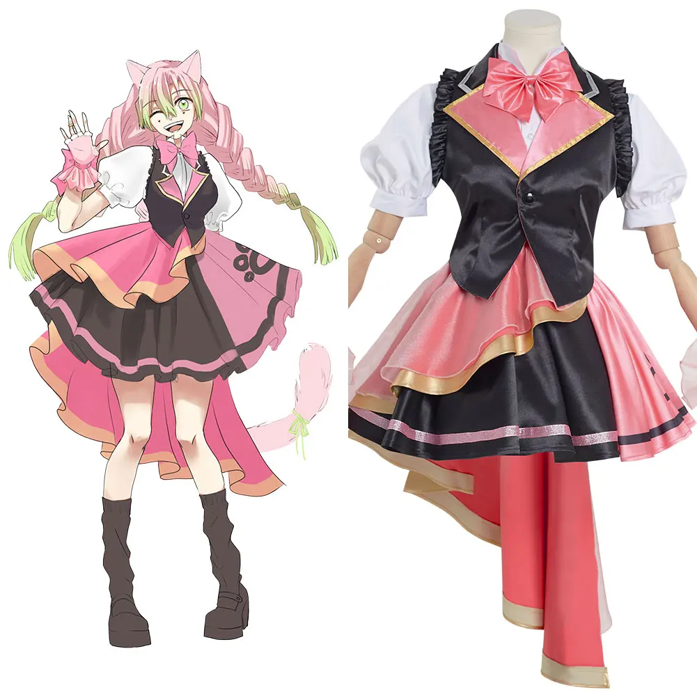 

Anime Demon Slayer Kanroji Mitsuri Cosplay Costume Lolita Dress Kimono Outfits Halloween Carnival Suit Re-creation Design