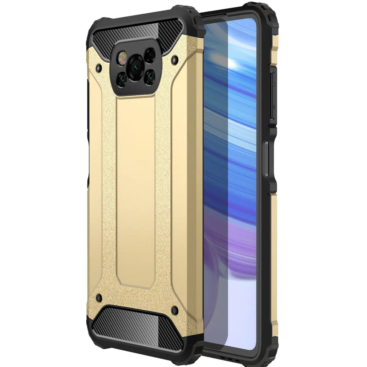 

Luxury Shockproof Rugged Armor Phone Case For Xiaomi Poco X2 X3 M3 M2 NFC F2 Pro Four Corners Anti-Fall Bumper Protector Cover