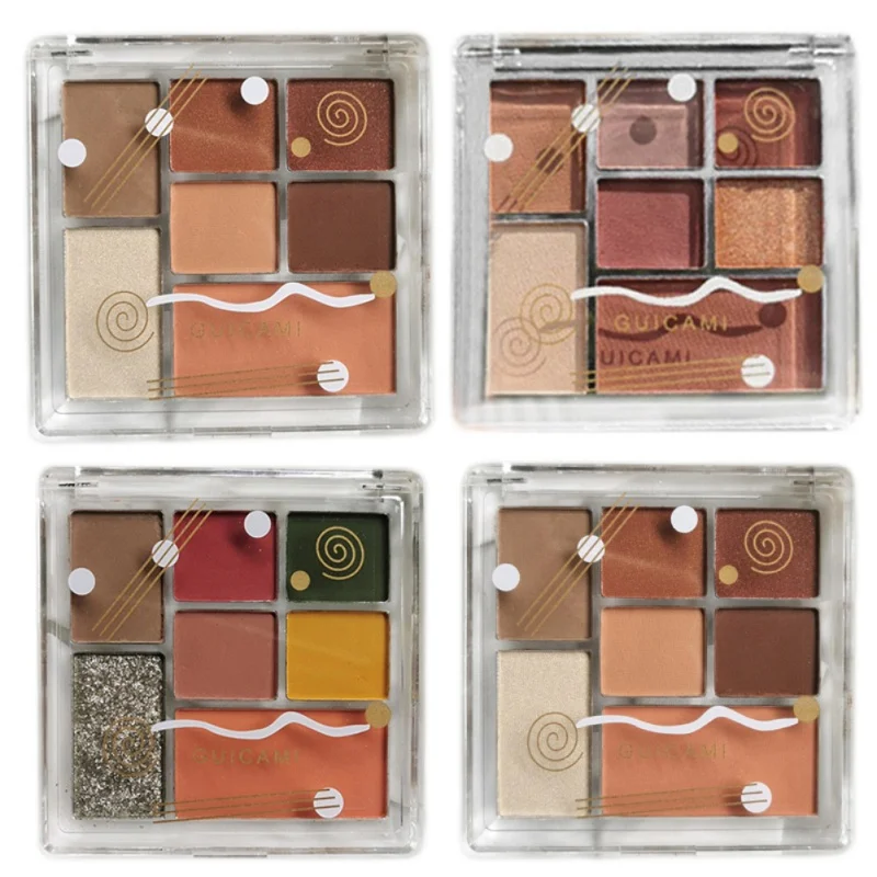 7 Цвет блестящие матовые тени для век Палитра теней красивого макияжа глаз макияж