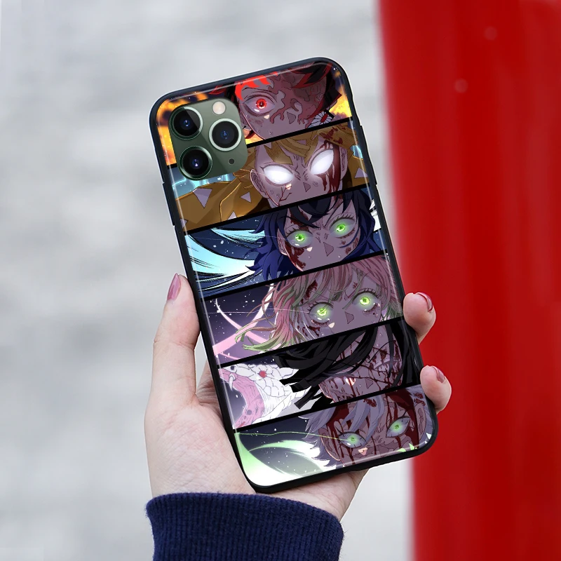 kimetsu no yaiba anime phone case cover shell for iphone 6s 7 8 plus x xr xs 11 pro max samsung s note 8 9 10 20 plus ultra free global shipping