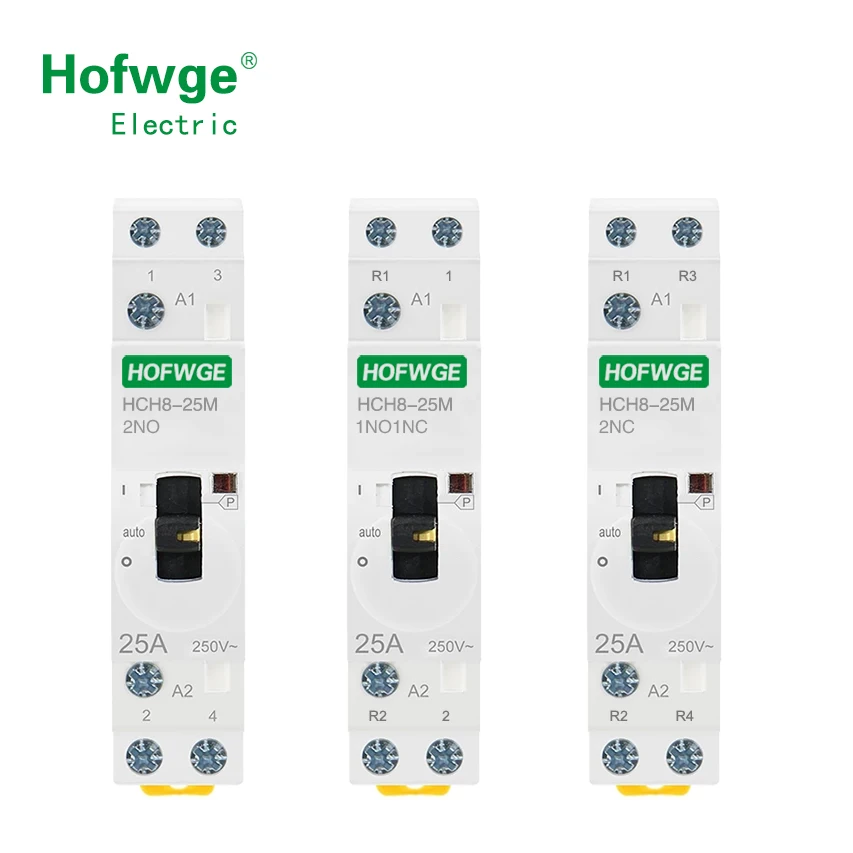 HCH8-25M 2P 16A 20A 220V Din Rail бытовой модульный контактор переменного тока с ручным