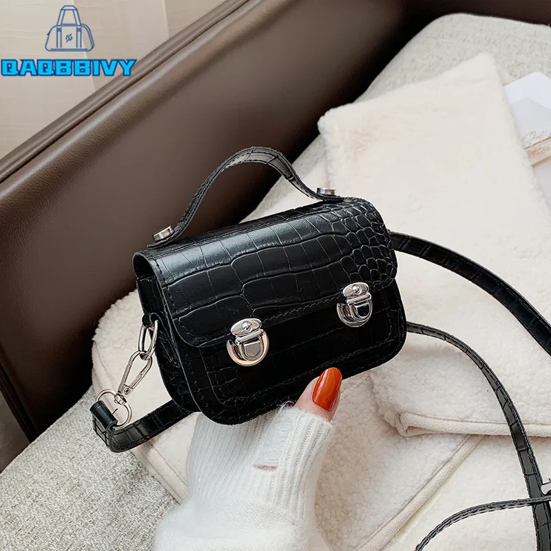 

New 2021 Fashion Women PU Leather Hasp Handbag Vintage Female Alligator Purses Shopping Bag Shoulder Cross Body Bags for Girls