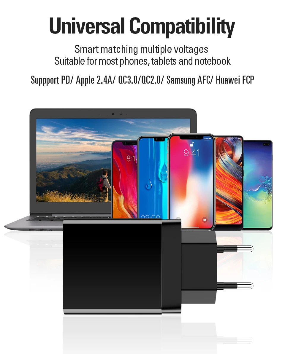 Coolreall Quick Charge 3,0 USB зарядное устройство портативное для huawei xiaomi samsung QC3.0 30 Вт быстрое зарядное устройство PD 3,0 быстрое зарядное устройство для iPhone