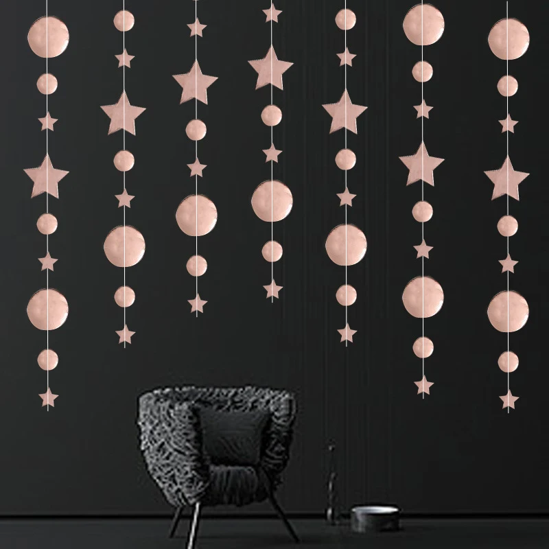 4 м мерцающие снежинки бумажные гирлянды подвеска рождественские украшения