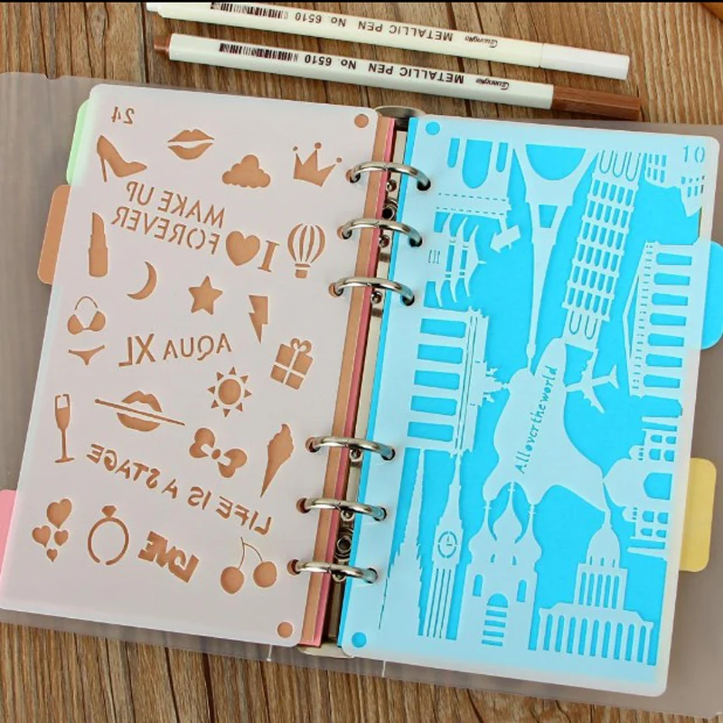 2 шт. DIY ремесло трафаретная пресс-форма Kawaii Пластик A6 планировщик трафарет для