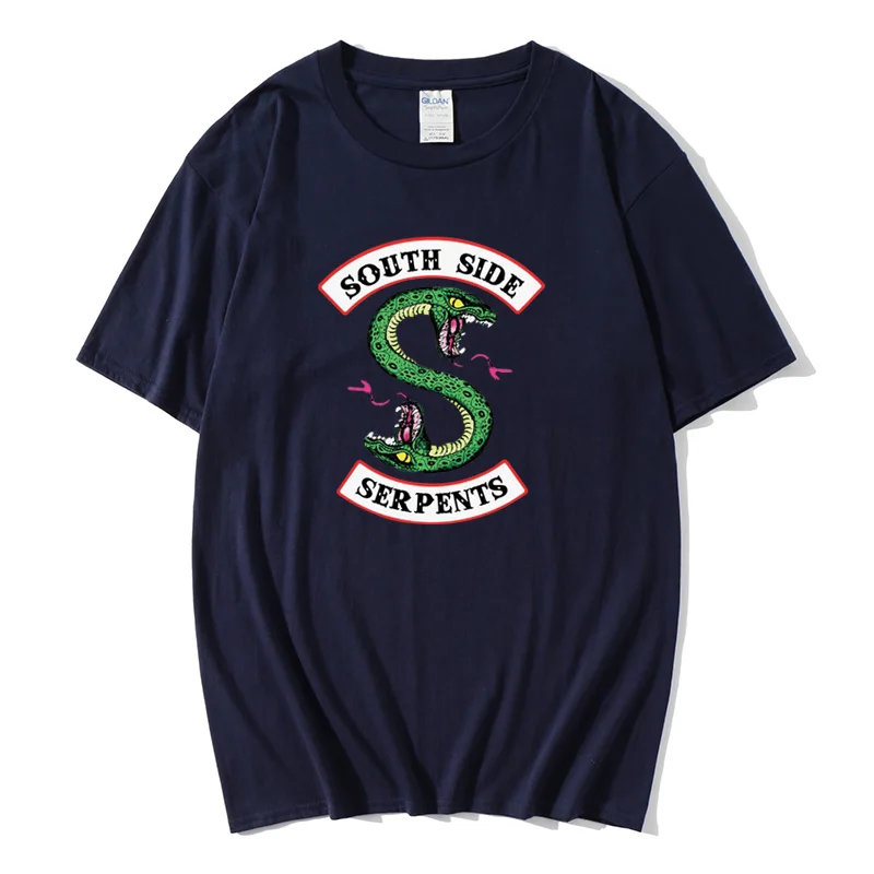 Мужские черные футболки с круглым вырезом и принтом ривердейла Повседневная