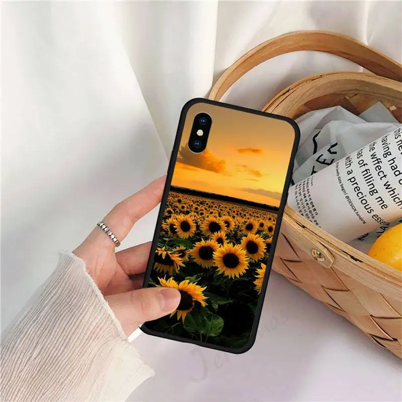 

Beautiful yellow sunflower Phone Case for iPhone 11 12 pro XS MAX 8 7 6 6S Plus X 5S SE 2020 XR
