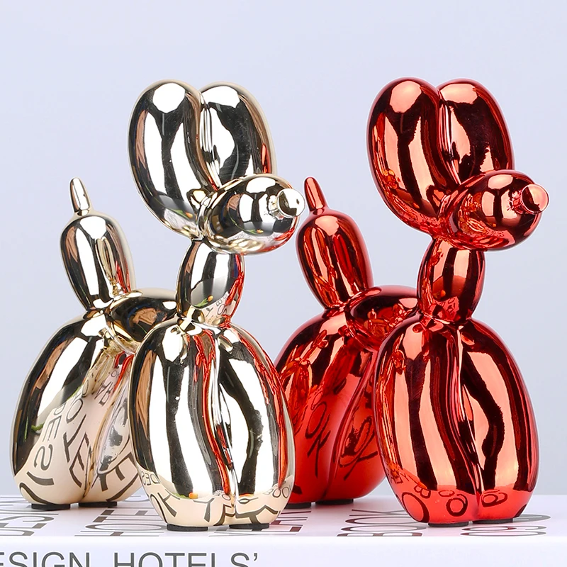 

Nordic Resin Plating Balloon Dog Statue 10 Colors Art Sculpture Craftwork Gifts Home Decorations Living Room Animal Ornaments