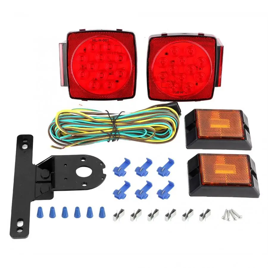 

1 комплект 4 шт. Водопроницаемый; с высокой яркостью 12 В светодиодный прямоугольный задние фонари для трейлера автомобиля Стайлинг