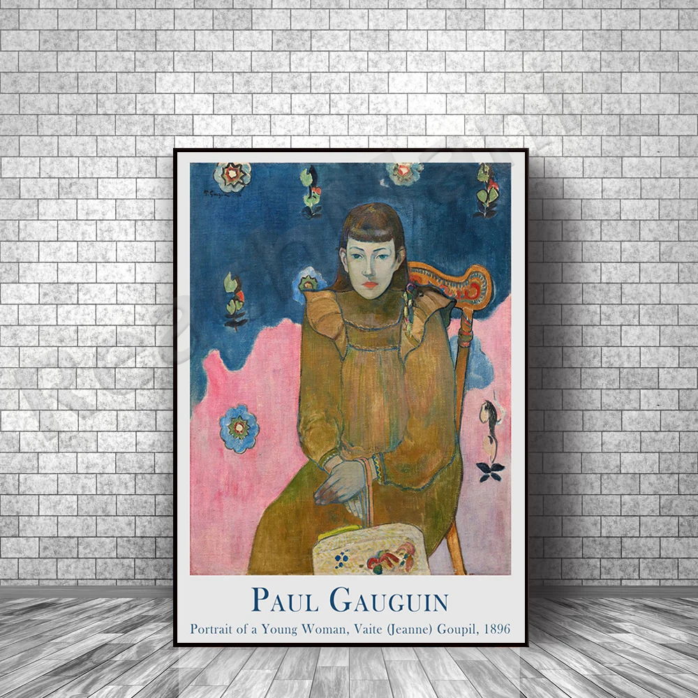 

Paul Gauguin's 1896 portrait of a young woman, art deco exhibition canvas poster