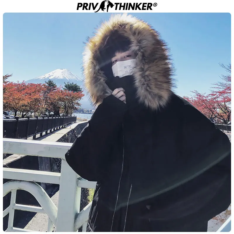 Privathinker 2019 длинные Утепленные зимние куртки для мужчин теплая уличная одежда