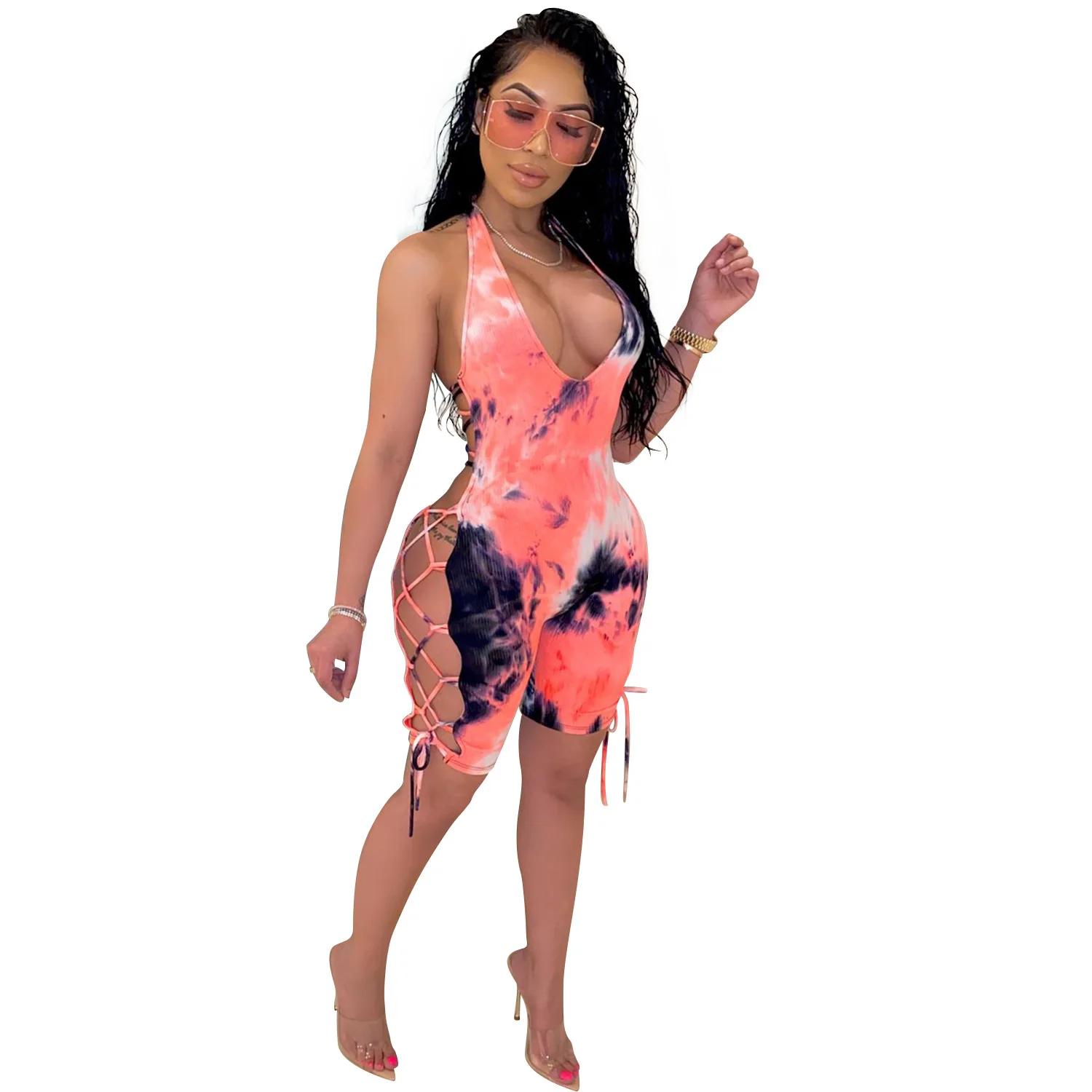 Женский Повседневный комбинезон на тонких бретельках без рукавов | Женская