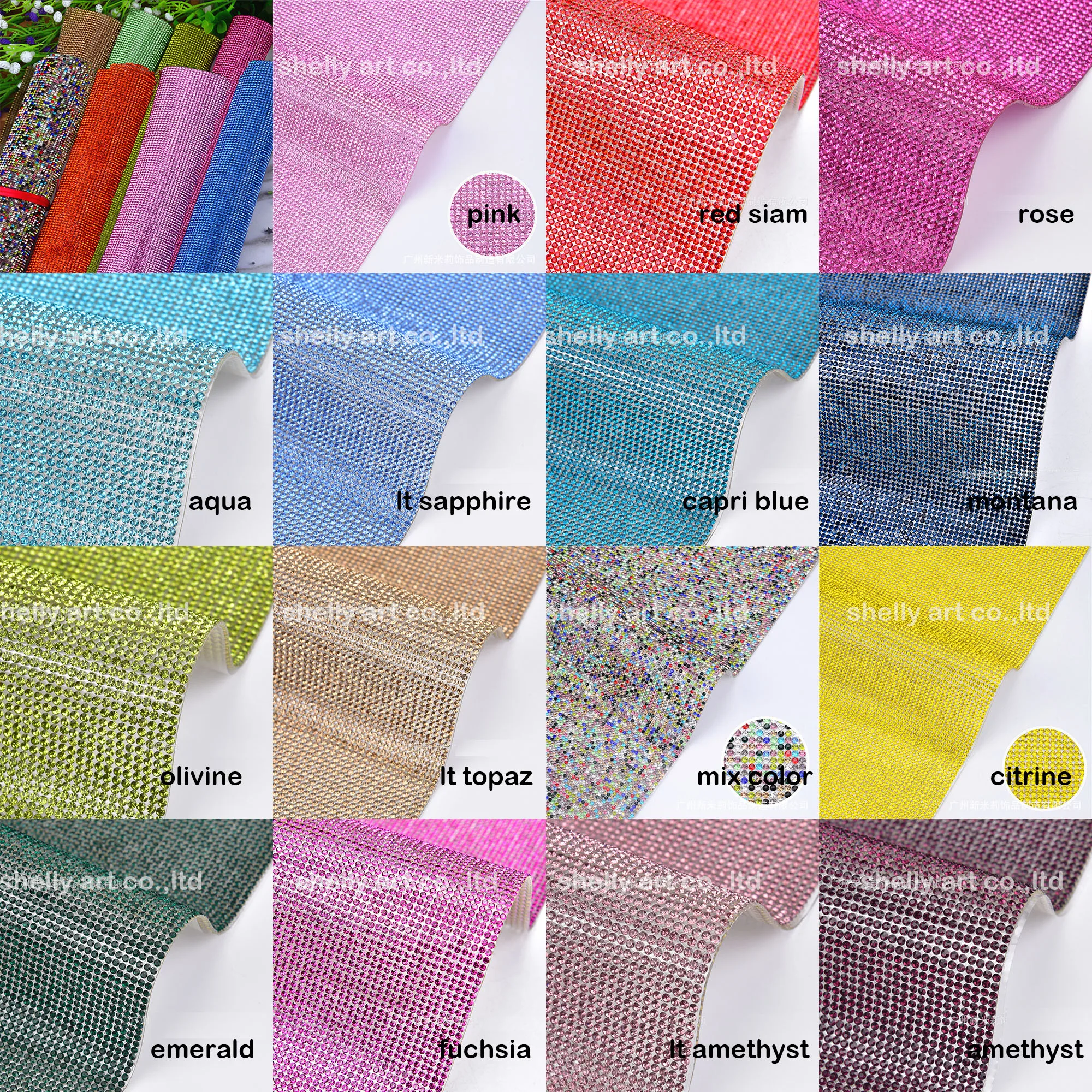 Горячая фиксация кристалл сетки железа на горный хрусталь отделка наклейки