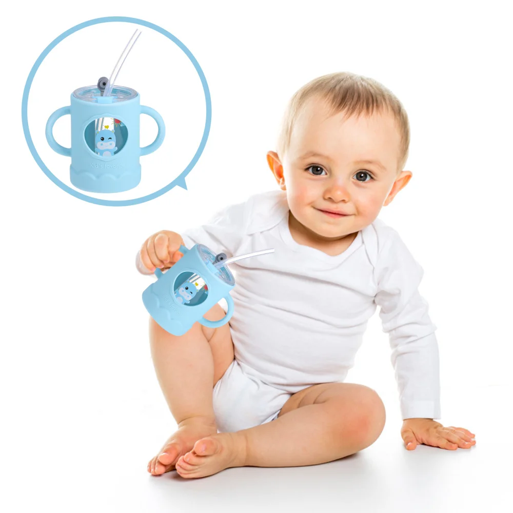 

1Pc 250ml Cartoon Kids Feeding Cup Infant Water Cup Straw Cup