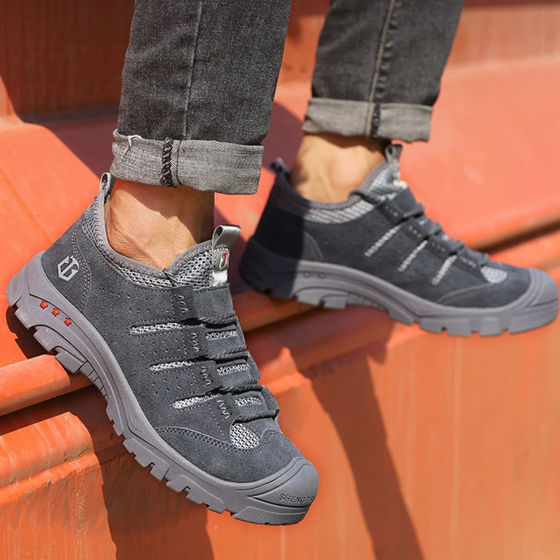 

Men's Boots Steel Toe Safety Shoes Work Boots Breathable Working Shoes Men Safety Boots Puncture-Proof Work Shoes Sneakers Man
