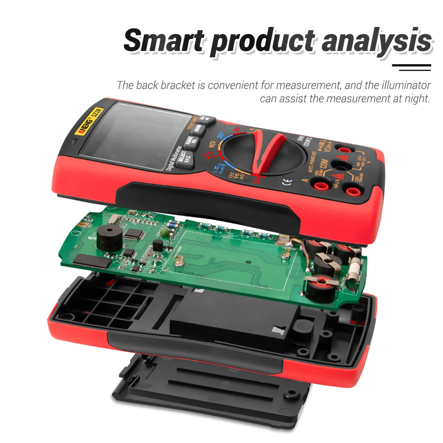 SZ18 Digital Multimeter 9999 Professional True RMS Analog Tester Multimetro DIY Transistor Capacitor NCV Testers Lcr Meter