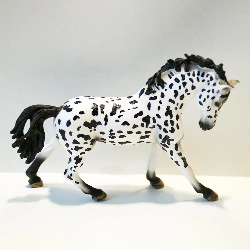PVC Simulation Paard Animal Model Horses 5inch Denmark Knabstrupper Mare Toy Figure Farm Animals Toys Fairy Garden Decoration | Игрушки и