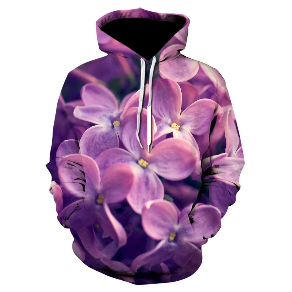 

2020 new 3D men's sweater beautiful flower hoodie small size round neck boy and girl pullover sweater