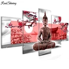 5d Луна Будда дзен алмазная живопись 5 шт. полная круглая Алмазная вышивка 5d Сделай Сам Алмазная мозаика квадратная китайская живопись сливы F426