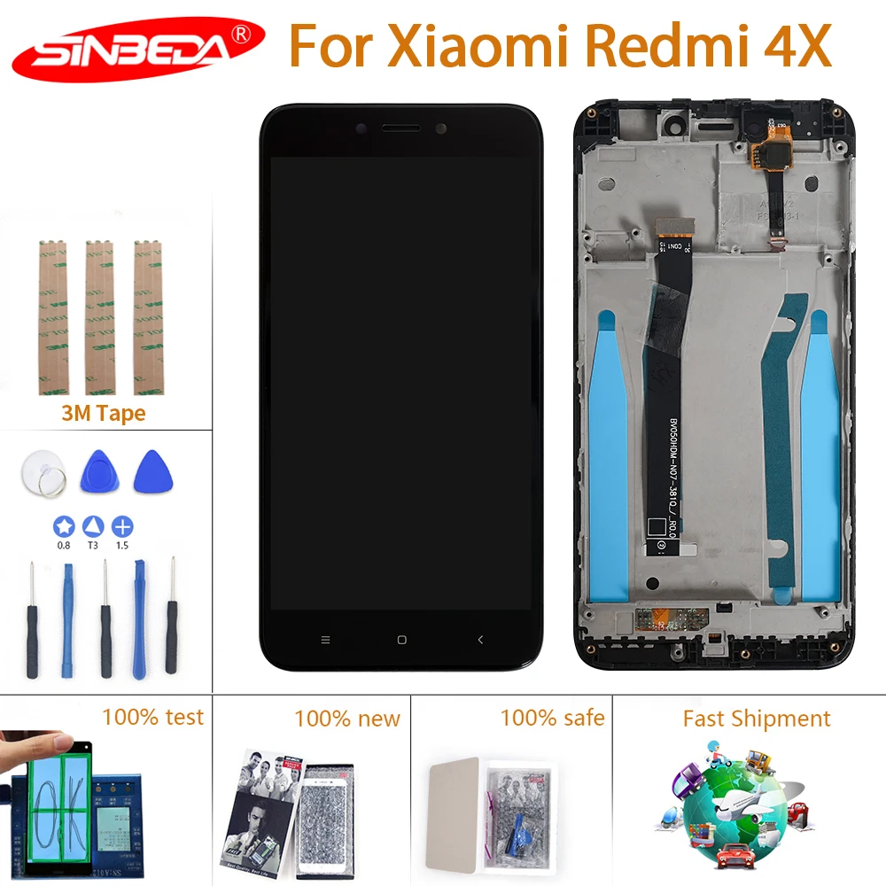 Сменный сенсорный жк экран с рамкой 5 0 дюйма для XIAOMI Redmi 4X|Экраны мобильных
