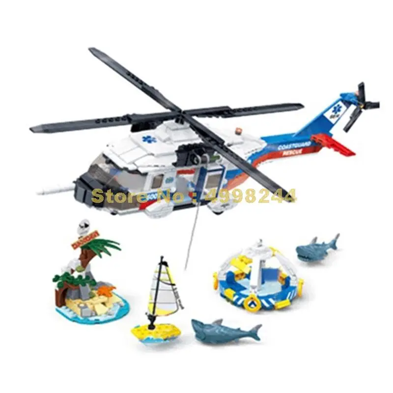 589 шт. город пожарная береговой охраны морской спасательный вертолет Акула