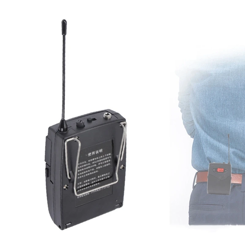 

Wireless Microphone System,Wireless Microphone Set With Headset & Lavalier Lapel Mics Beltpack Transmitter Receiver UHF Frequenc