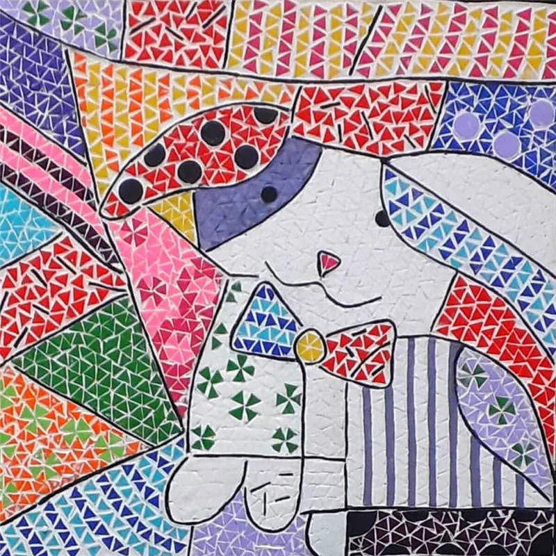 DIY Mosaic Making Mixed Color Glass Tiles Kids Art and Crafts Materials Iridescent Tile Squares Stained Tool | Дом и сад