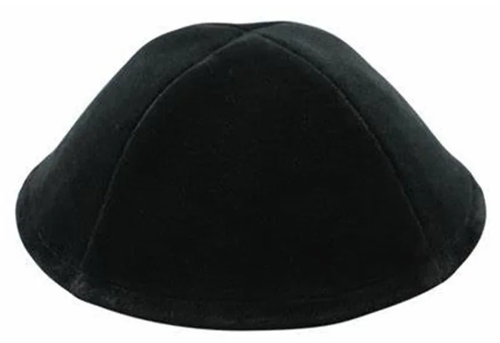 Черная бархатная изабелка игольчатая без оправы или ободка|kippot|kippah |