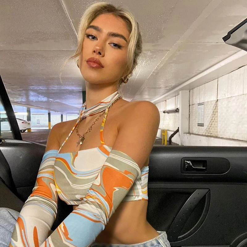 Женский укороченный корсет с открытыми плечами длинным рукавом|Футболки| |