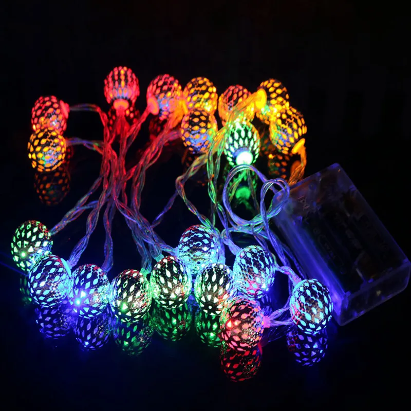 Гирлянда декоративная с шариками из ротанга /светодиодов | Лампы и освещение