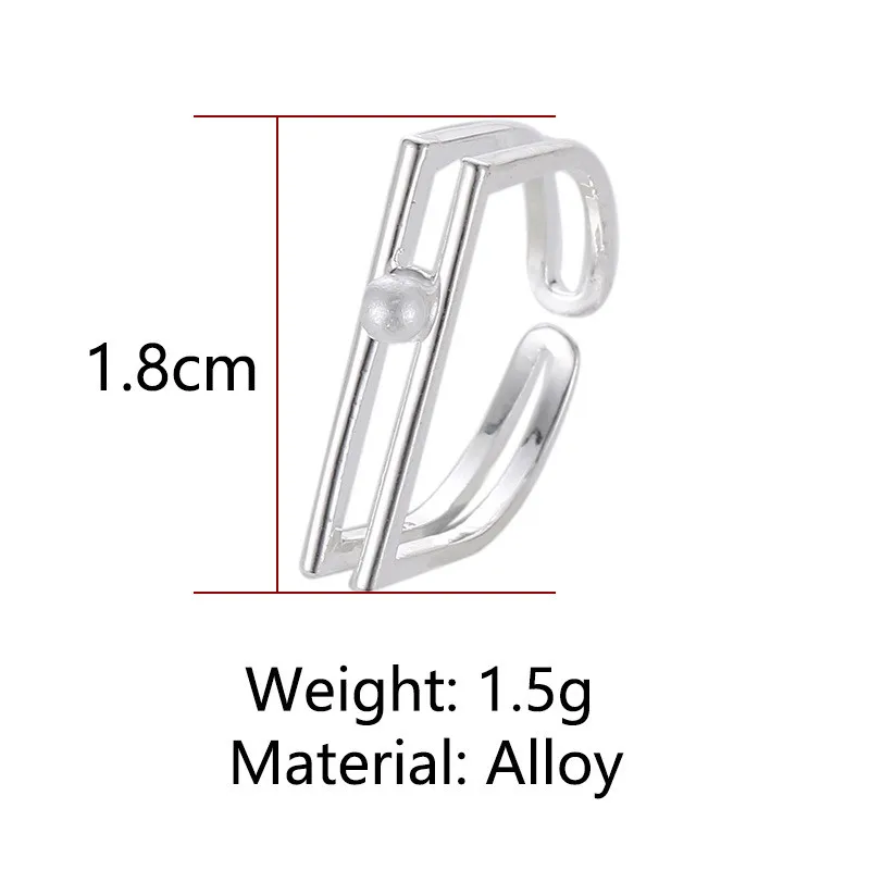 Женское серебряное кольцо d-образной формы с открытым регулировкой ювелирные