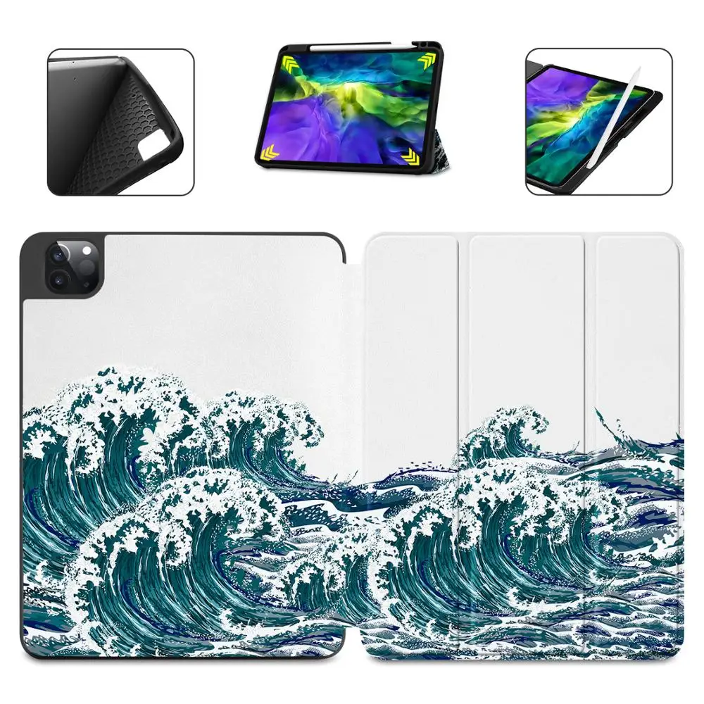 Чехол с цветочным принтом для Apple iPad Pro 11 дюймов 2021 и 2020 полноразмерный Защитный