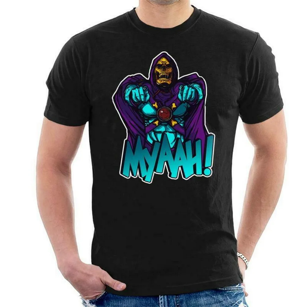 Myaah Skeletor Masters Of The Universe забавная черная футболка He-Man Gwildor S-3Xl свободный размер |