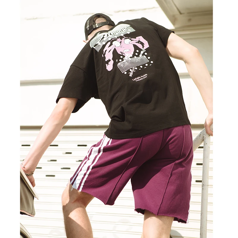 VIISHOW Fashion Brand Men Shorts Cotton Casual Male Loose Knee Length Overalls Striped Clothes KD1470182 | Мужская одежда